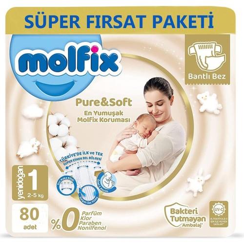 Molfix Pure&Soft Bebek Bezi 1 Beden Yenidoğan 80li Süper Fırsat Paketi