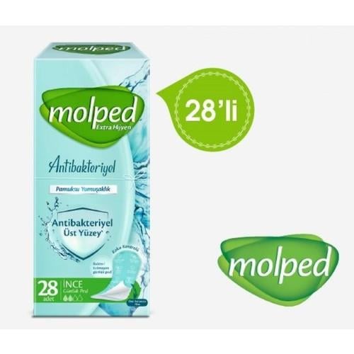 Molped Antibakteriyel İnce Ped 28 Adet Sızıntı Önleyici Teknoloji ile Gün Boyu Koruma