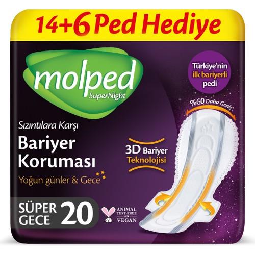 Molped Supernight Hijyenik Ped D.eko Süper Gece 20 Adet