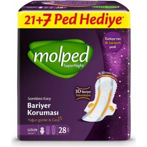 Molped Supernight Uzun Hijyenik Ped 28 Adet 3D Bariyer Teknolojisi ile Sızıntılara Karşı Koruma