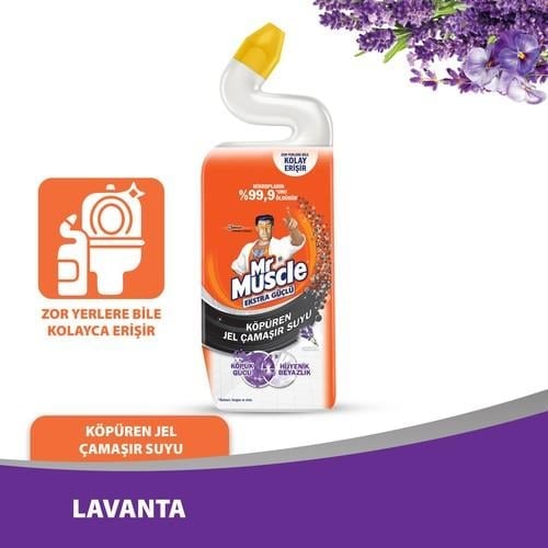 Mr. Muscle Tuvalet Temizleyici Köpüren Jel Çamaşır Suyu Katkılı Lavanta 750 ml