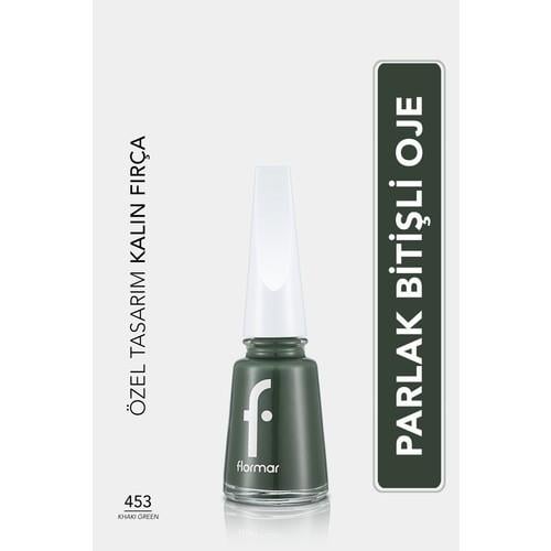 Nail Enamel Yoğun Renk Veren Uzun Süre Kalıcı Parlak Oje (453 Khaki Green) 8682536036146