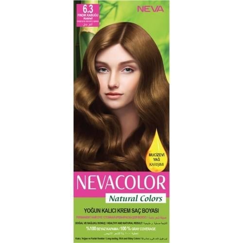 Nevacolor Natural Colors 6.3 Fındık Kabuğu - Kalıcı Krem Saç Boyası Seti