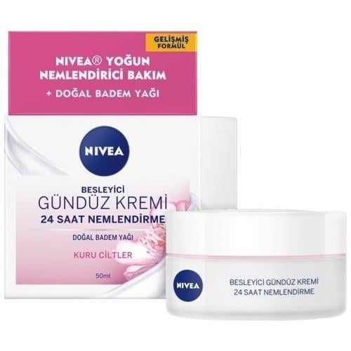 Nivea Besleyici Gündüz Kremi 24 Saat Nemlendirme Doğal Badem Yağı 50 Ml.