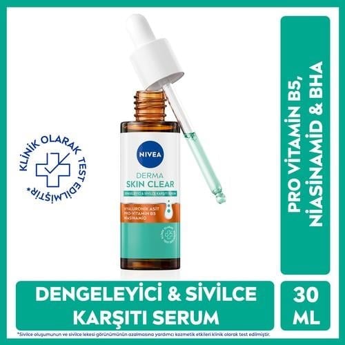 Nivea  Derma Skin Clear Serum - Niasinamid Hyaluronik Asit Yağlı Cilt 30 ml