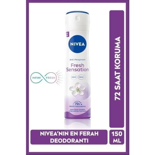 Nivea Fresh Sensation Kadın Sprey Deodorant 150 ml 72 Saat Anti - Perspirant Koruma Uzun Süren Ferahlık