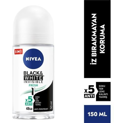 NIVEA Kadın Roll-on Deodorant Black& White Invisible Fresh 50ml