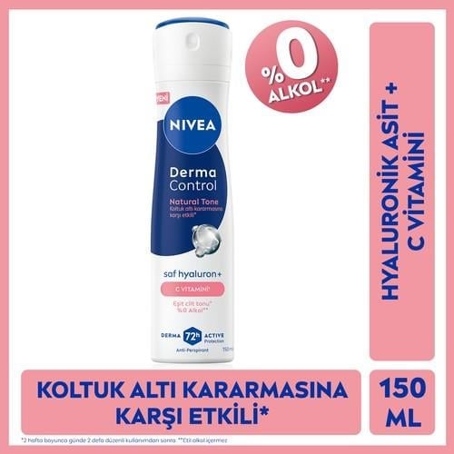 Nivea Kadın Sprey Deodorant Derma Control Natural TONE150 ml , Koltuk Altı Kararmasına Karşı, C Vitamini
