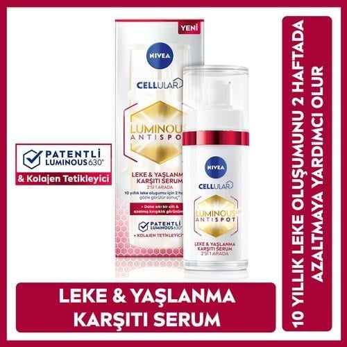 NIVEA Luminous630 Hyaluronik Asit içeren ve Kolajen Tetikleyici  Leke ve Yaşlanma Karşıtı Cilt Serumu 30ml