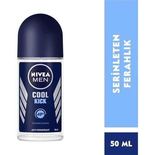 NIVEA Men Erkek Roll On Deodorant Cool Kick 48 Saat Anti-perspirant Koruma  50ml;Serinleten Ferahlık