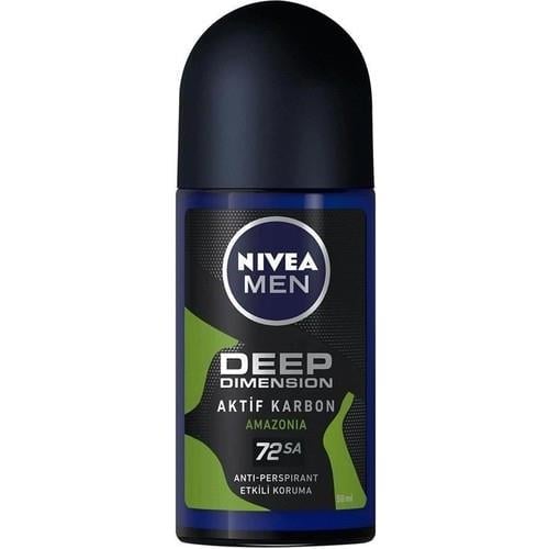 NIVEA Men Erkek Roll On Deodorant Deep Dimension Amazonia 48 Saat Anti-perspirant Koruma 50ml; Çekici Koku