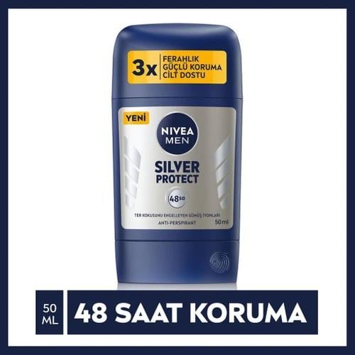 Nivea Men Erkek Stick Deodorant Silver Protect 50 ml Ter ve Ter Kokusna Karşı 48 Saat Anti-Perspirant