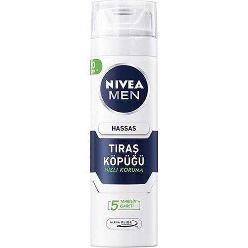 Nivea Men Hassas Tıraş Köpüğü - Papatya Özlü, Alkolsüz, 200 ml, Ultra Glide Teknolojisi ile Konforlu ve Yakın Tıraş
