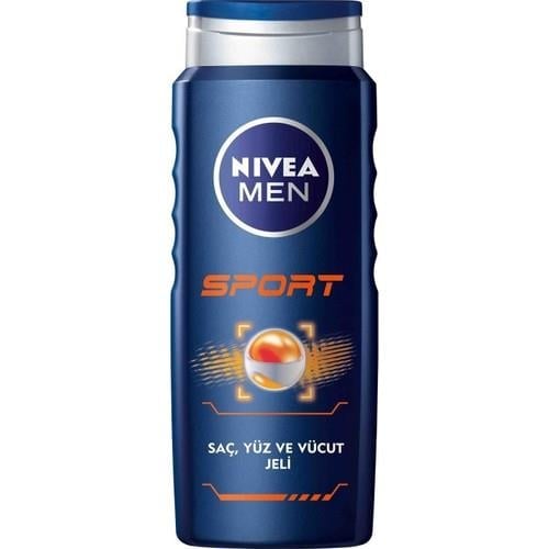 NIVEA Men Sports Duş Jeli 250 ml, 3ü 1 Arada Kullanım,Vücut, Yüz ve Saç, 24 Saat Ferahlık