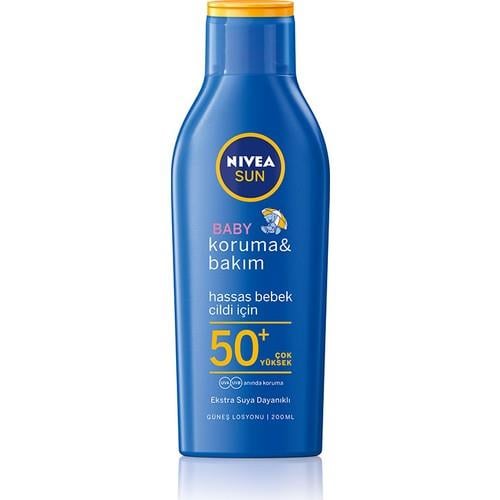 Nivea Sun Bebek Güneş Losyonu SPF 50+ Hassas Ciltler İçin 200 ml Suya Dayanıklı Koruma