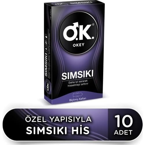 Okey Sımsıkı Prezervatif 10'lu Ekstra Dar Kayganlaştırıcılı Maksimum His ve Güvenli Koruma