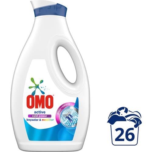 Omo Sıvı Active Cold Power Beyazlar ve Renkliler İçin Çamaşır Deterjanı 1690 ml