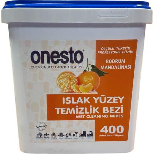 Onesto Islak Yüzey Temizlik Bezi Bodrum Mandalina 400 Lü