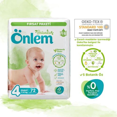 Önlem Botanika Bebek Bezi 4 Beden Maxi 72 Adet (7-14 kg)