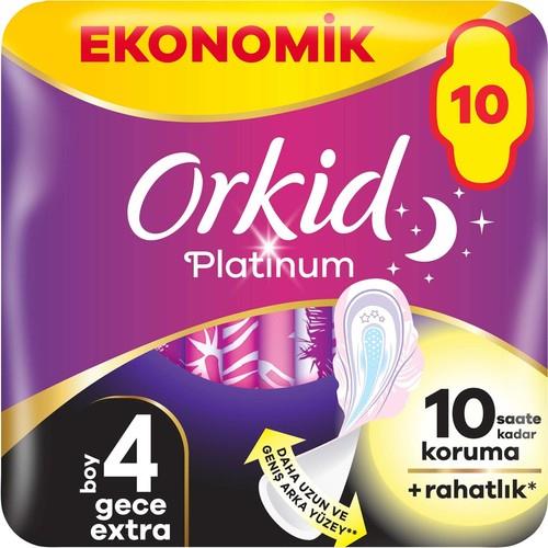 Orkid Platinum Gece Ekstra Hijyenik Ped 10 Adet Ekonomik Paket
