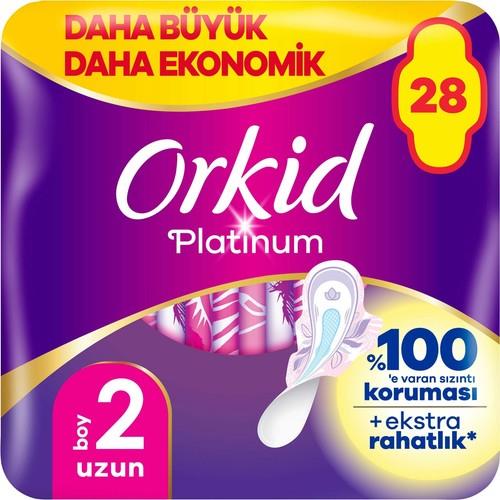 Orkid Platinum Uzun Hijyenik Ped 28 Adet Gün Boyu Konfor ve Sızıntı Önleyici