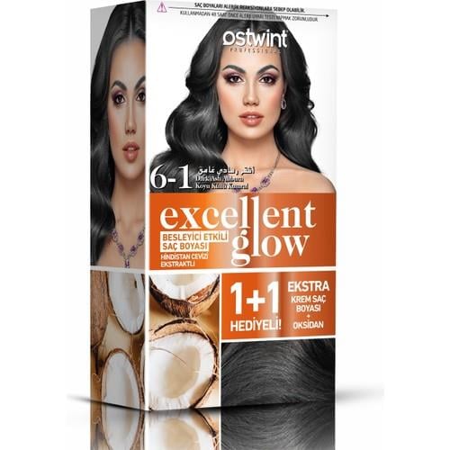 Ostwint Excellent Glow 1+1 Li Saç Boyası Seti No.6.1 Koyu Küllü Kumral