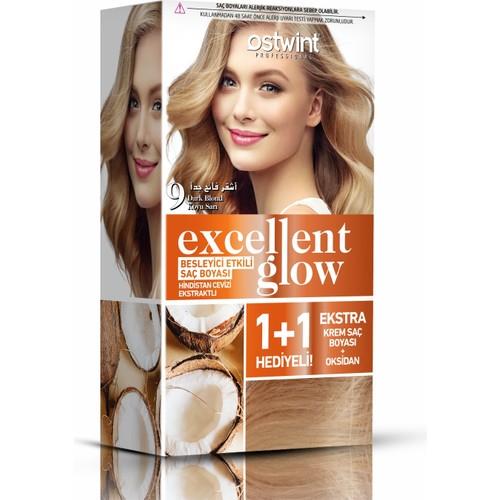 Ostwint Excellent Glow 1+1 Li Saç Boyası Seti No.9 Koyu Sarı