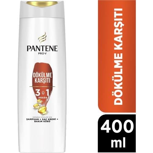 Pantene 3'ü 1 Arada Şampuan; Saç Bakım Kremi; Bakım Kürü 400 ml