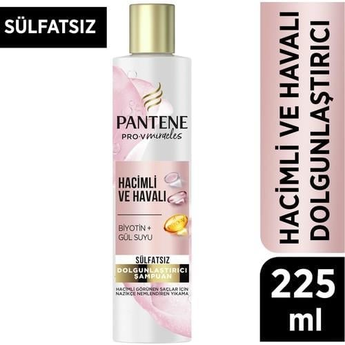 Pantene Sülfatsız Hacim Veren Dolgunlaştırıcı Şampuan, Biotin ve Gül Suyu 225 Ml