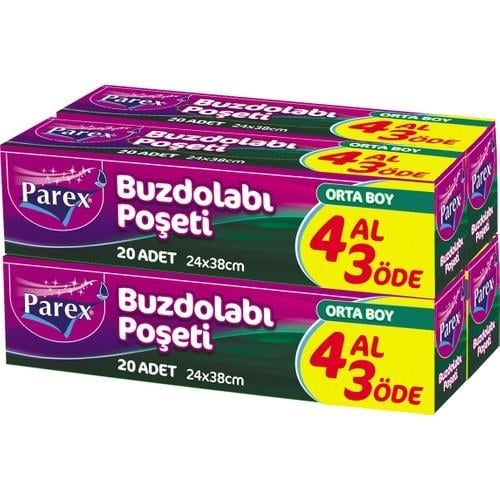 Parex Buzdolabı Poşeti Orta Boy 4 Al 3 Öde