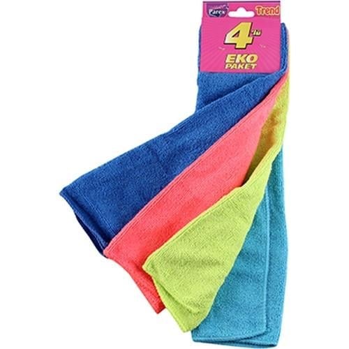 Parex Trend Mikrofiber Temizlik Bezi 38 x 28 cm 4 Adet - Karışık Renkler