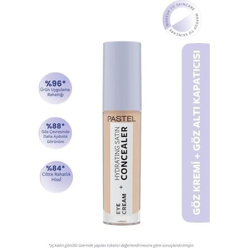Pastel Eye Cream + Hydrating Satin Concealer 62 Renk 4.3 ml – Jel Formül, 24 Saat Nemlendirme ve Yüksek Kapatıcılık