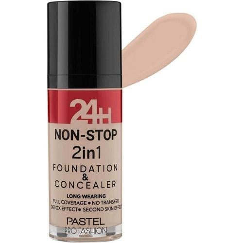 Pastel Profashion 24H Non-Stop 2in1 Fondöten ve Kapatıcı 602 Light Porcelain