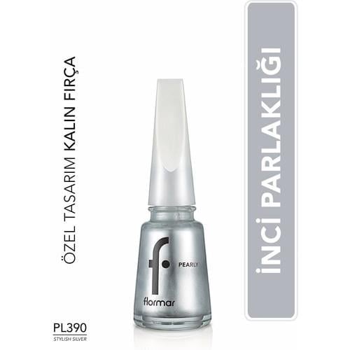 Pearly Yoğun Işıltı Veren Uzun Süre Kalıcı Sedefli Oje (PL390 Stylish Silver) 8682536035538