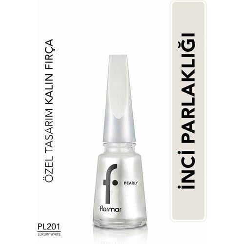 Pearly Yoğun Işıltı Veren Uzun Süre Kalıcı Sedefli Oje (PL201 Luxury White) 8682536035422
