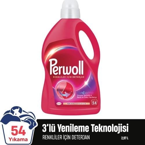 Perwoll Renkliler Hassas Bakım Sıvı Çamaşır Deterjanı  2970 ml (54 Yıkama)