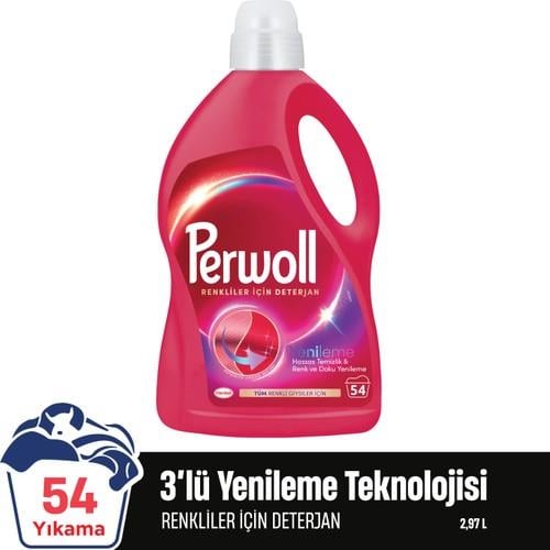 Perwoll Renkliler Hassas Bakım Sıvı Çamaşır Deterjanı  2970 ml (54 Yıkama)