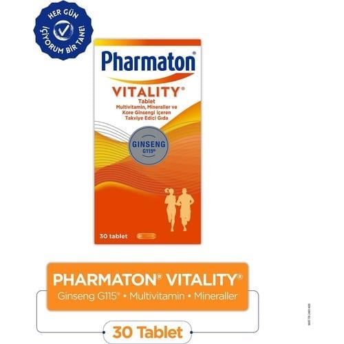 Pharmaton Vitality 30 Tablet - Ginseng G115, Multivitamin ve Mineraller