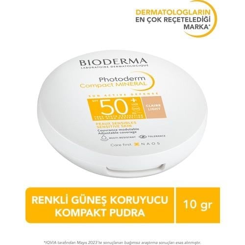 Photoderm Mineral Compact Light SPF50+ Kapatıcı Etkili Güneş Koruyucu Kompakt Pudra 10 gr