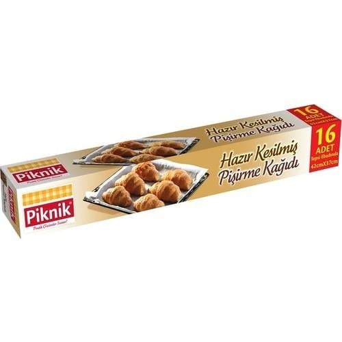 Piknik Gıda Ambalaj Pişirme Kağıdı Hazır Kesilmiş 16'Lı