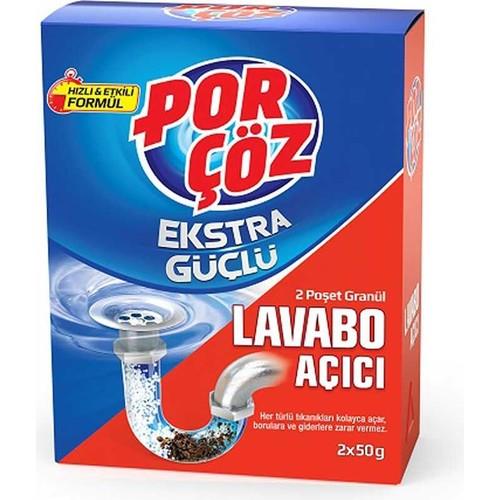 Porçöz Lavabo Açıcı Granül 2x50 gr Ekstra Güçlü Biberiye Aromalı Oda Kokusu
