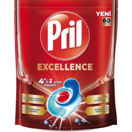 Pril Excellence 4'ü 1 Arada Bulaşık Makinesi Kapsülü - 60 Kapsül