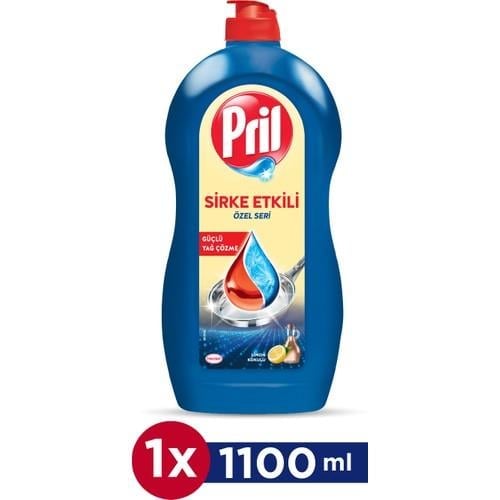Pril Sirke Etkili Özel Seri Bulaşık Deterjanı 1100 ml Güçlü Yağ Çözme ve Limon Kokulu