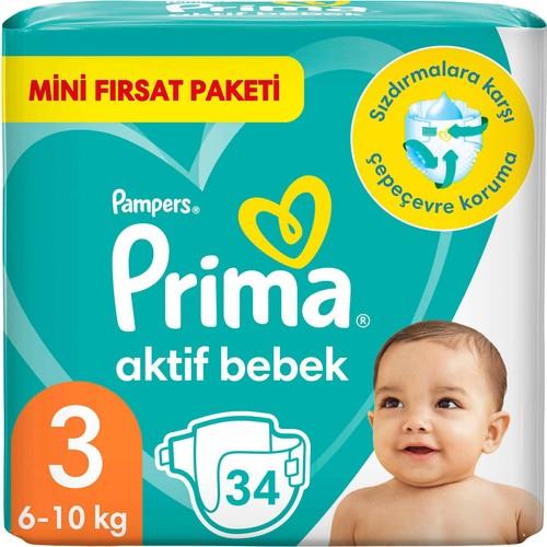 Prima Bebek Bezi Aktif Bebek 3 Beden 36 Adet Standard Paket