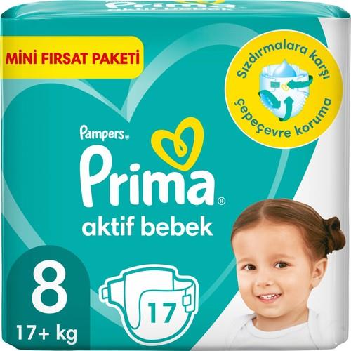 Prima Bebek Bezi Aktif Bebek 8 Beden 17 Adet Standard Paket
