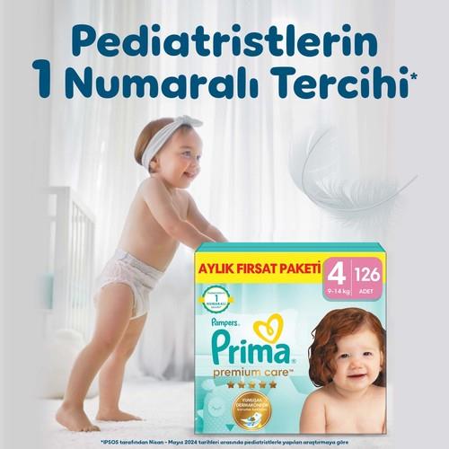 Prima Bebek Bezi Premium Care 4 Numara 126 Adet Aylık Fırsat Paketi