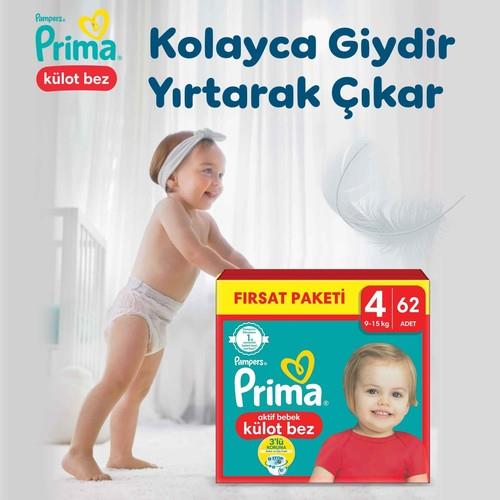 Prima Külot Bebek Bezi 4 Beden 62 Adet Maxi Fırsat Paketi