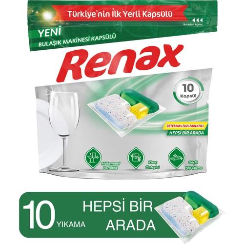 Renax Bulaşık Makinesi Kapsülü 10 Lu Yerli Üretim Mükemmel Parlaklık Sağlar