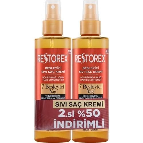 Restorex 7 Besleyici Yağ Sıvı Saç Kremi 2 x 200 ml