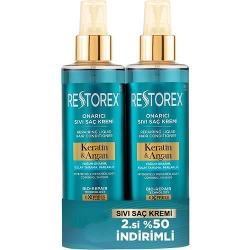 Restorex Keratin ve Argan  Sıvı Saç Bakım Kremi 200 ml + 200 ml